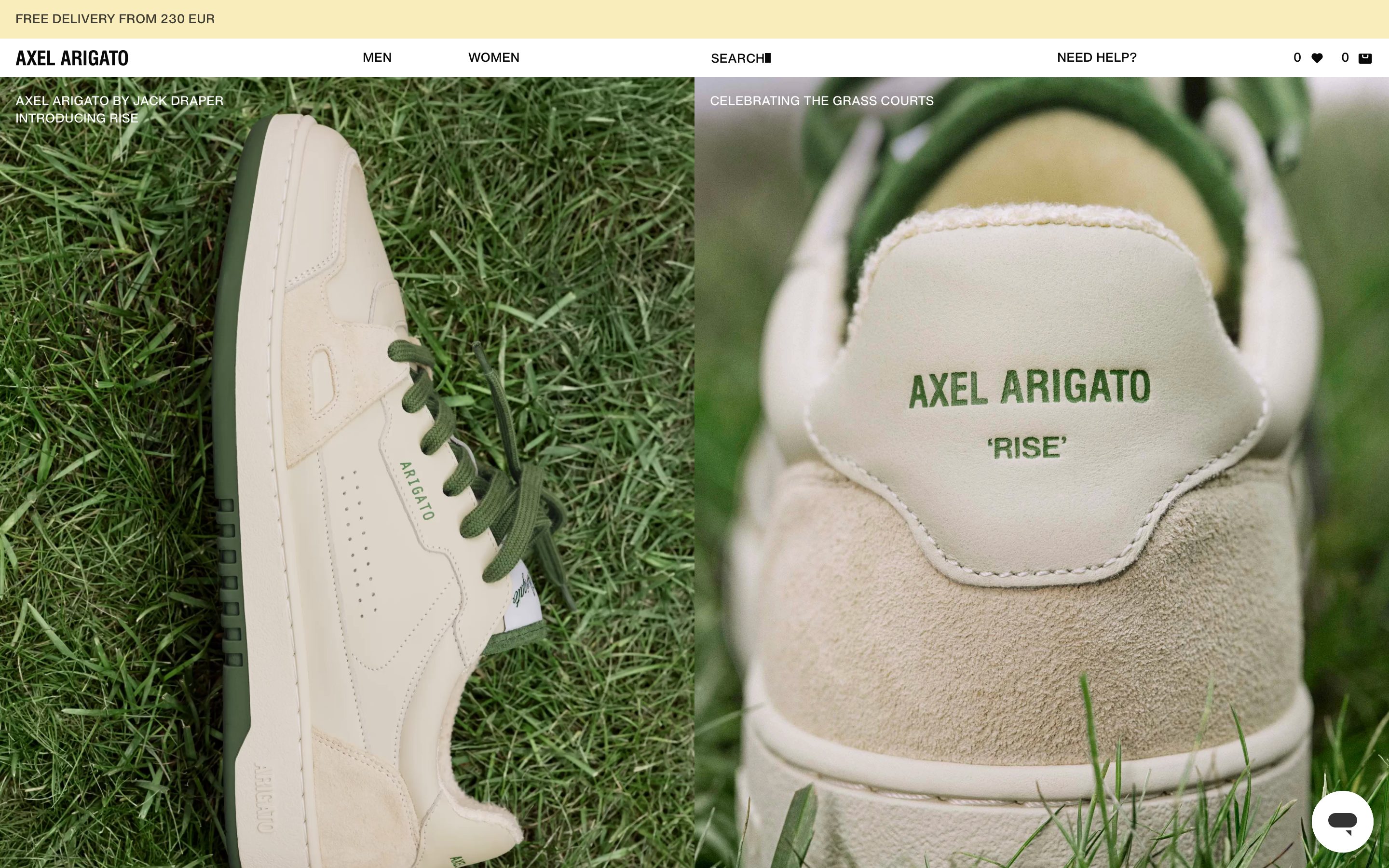 Website van Axel Arigato — gebouwd door Boosthouse
