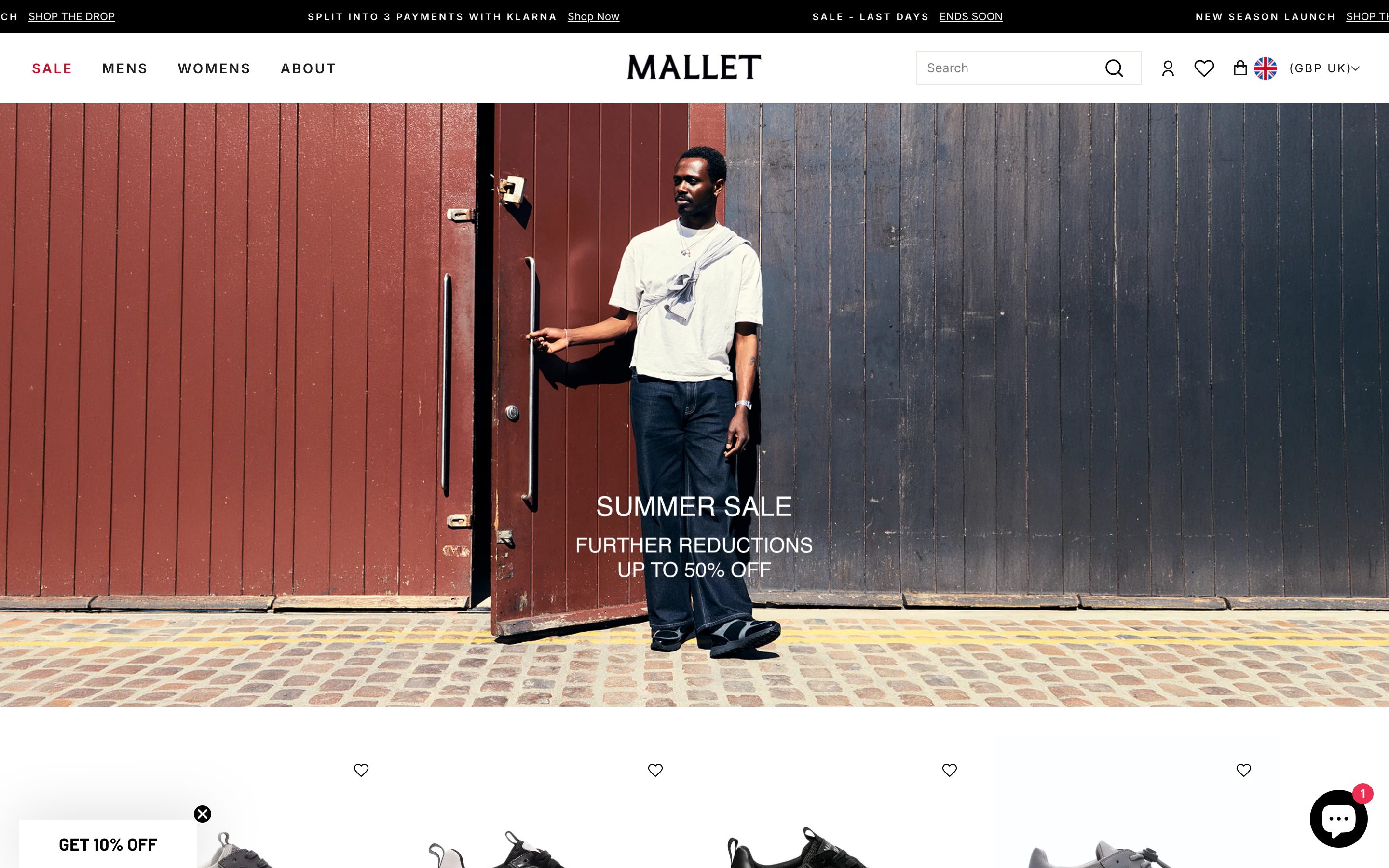 Website van Mallet — gebouwd door Boosthouse