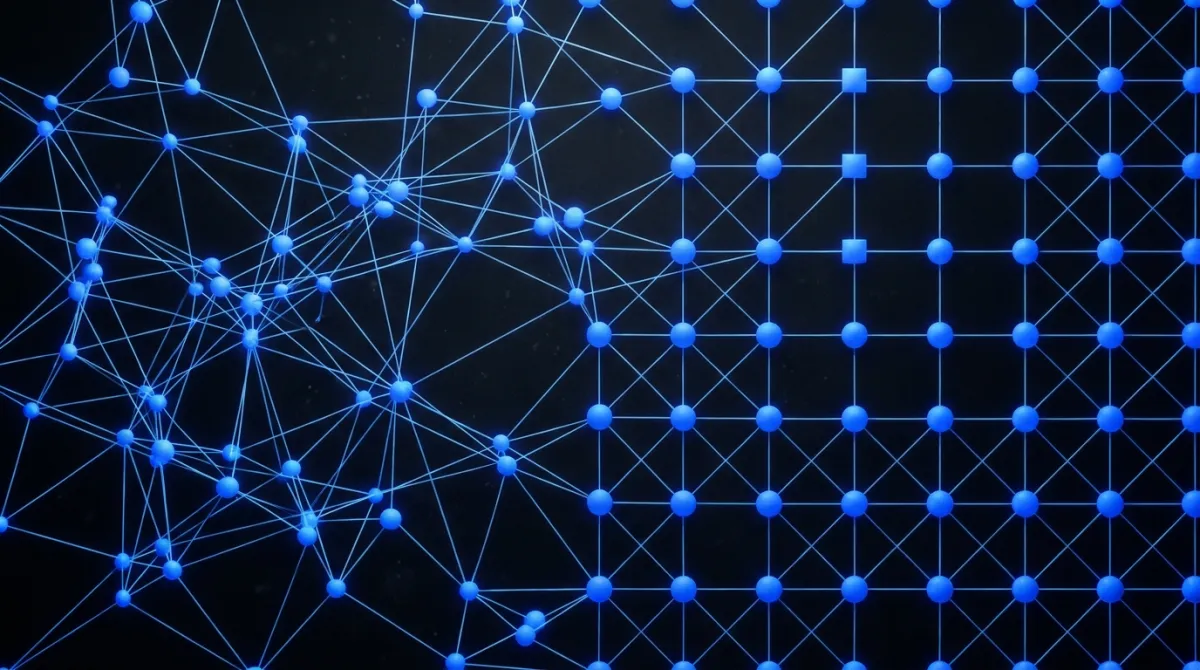 Netwerk van nodes dat zich ordent, AI-automatisering